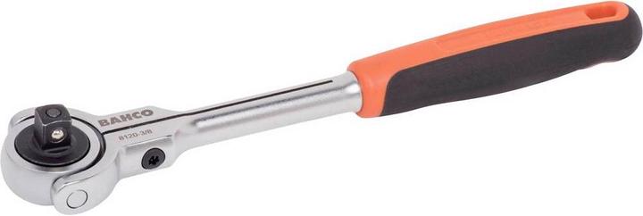 Produktbild Bahco 3/8" Umschaltknarre mit Schwenkkopf, 72 Zähnen und 5°-Rückschwenkwinkel, 223 mm (3/8")