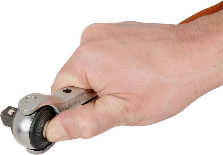 Produktbild Bahco 3/8" Umschaltknarre mit Schwenkkopf, 72 Zähnen und 5°-Rückschwenkwinkel, 223 mm (3/8")