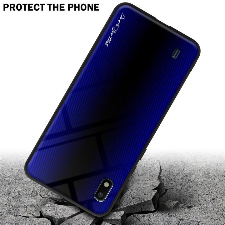 Actual product image Cadorabo TPU Striped Glass Cover (Samsung Galaxy A10, HTC One M10)