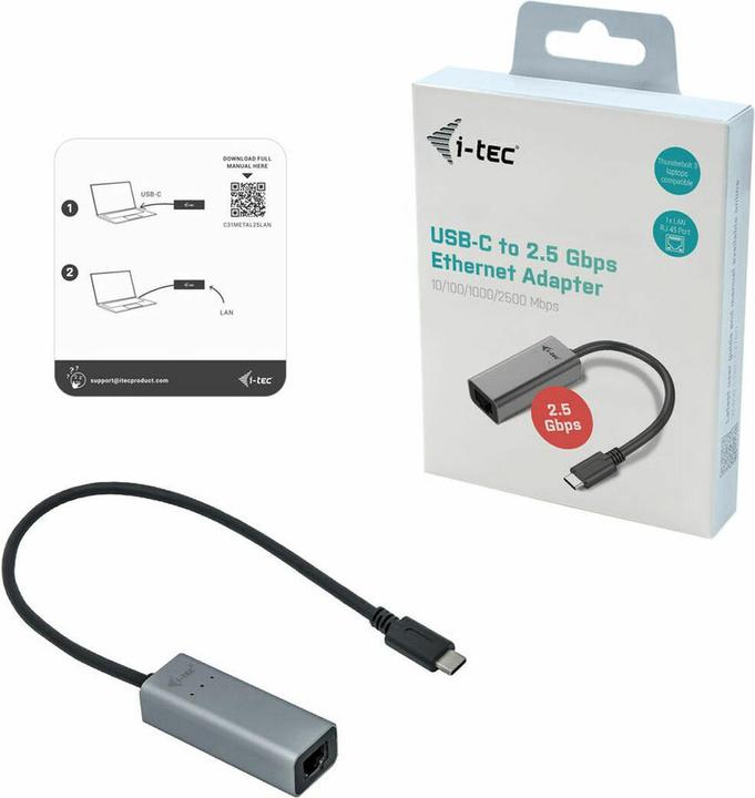 Produktbild i-tec USB-C Ethernet Adapter (USB-C 3.1 Gen 1, RJ45 2.5 Gigabit Ethernet (1x))