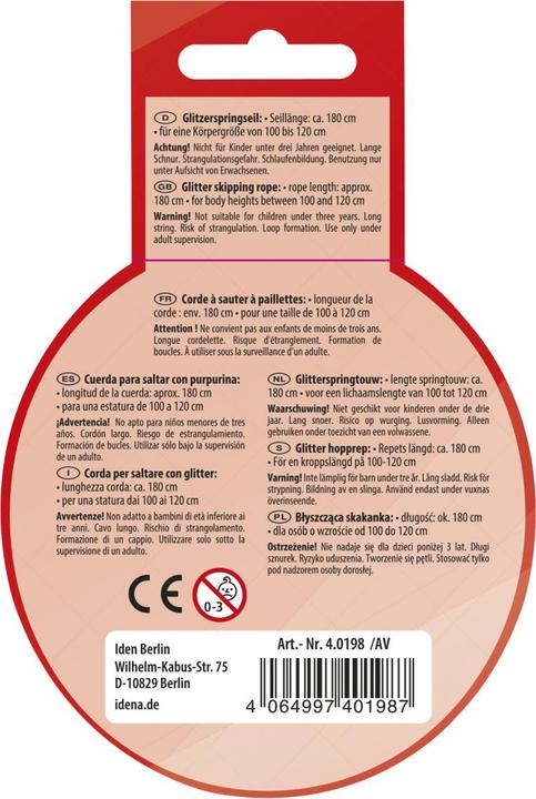 Produktbild Idena Glitzer Springseil 190cm (190 cm)