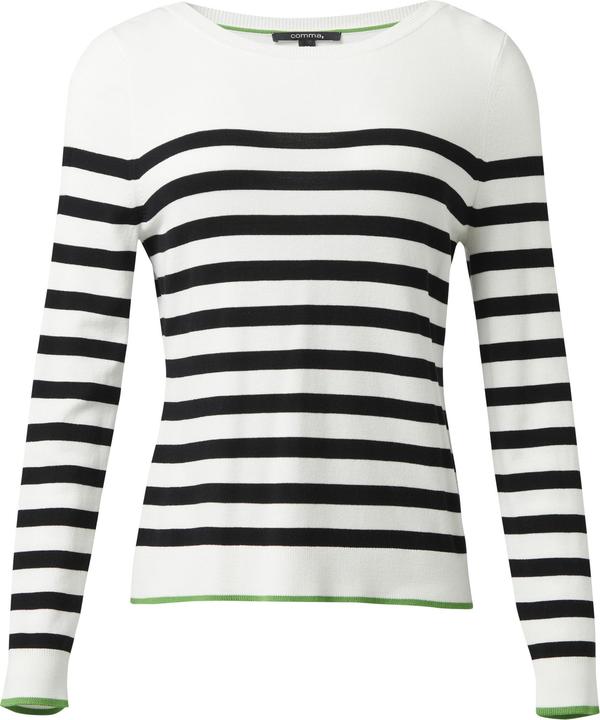 Image du produit Comma Strickpullover Strickpullover aus Viskosemix mit Kontrast-Details (34)