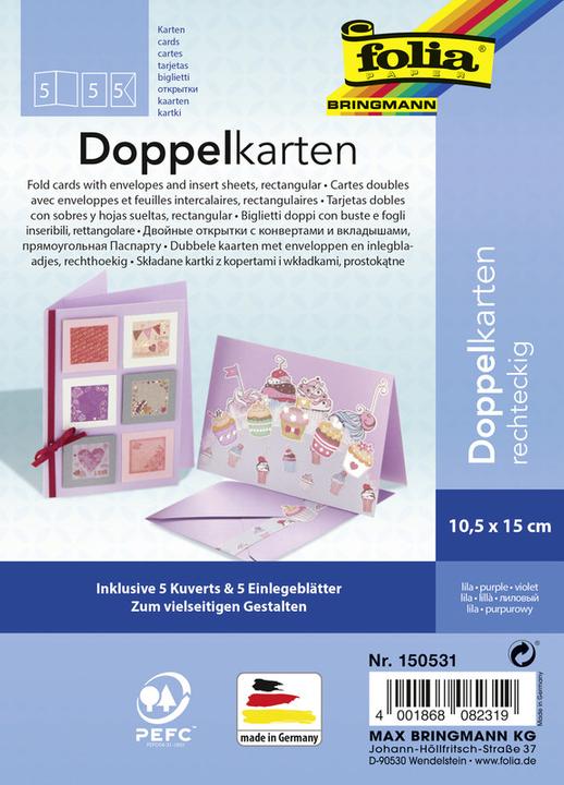 Actual product image Folia Double cards rectangular 220 g/m2 (5 pcs.)