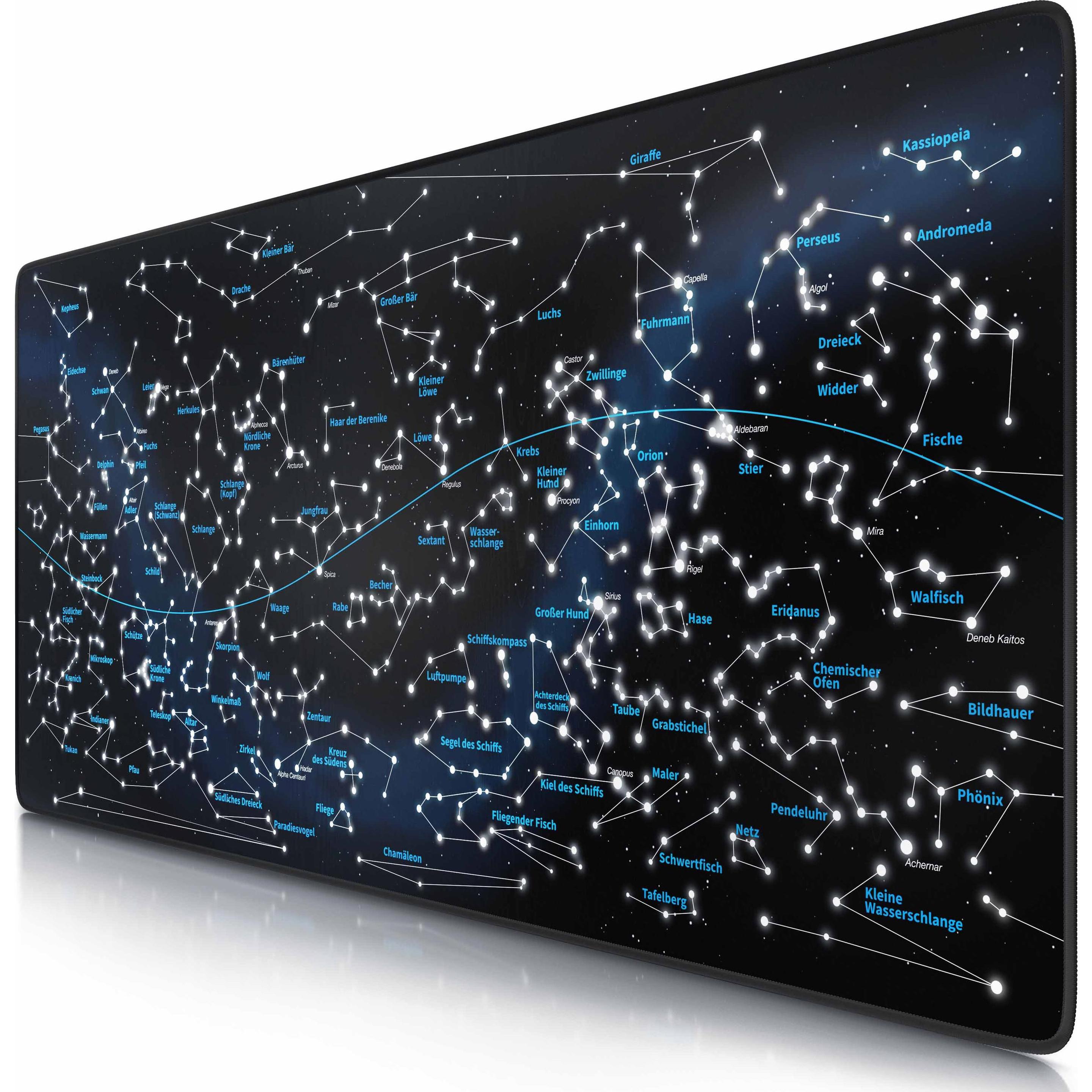 CSL Gaming Mauspad, XXL Mausmatte 900 x 400mm, Präzision & Geschwindigkeit, Celestial Map (XXL), Mausmatte, Schwarz