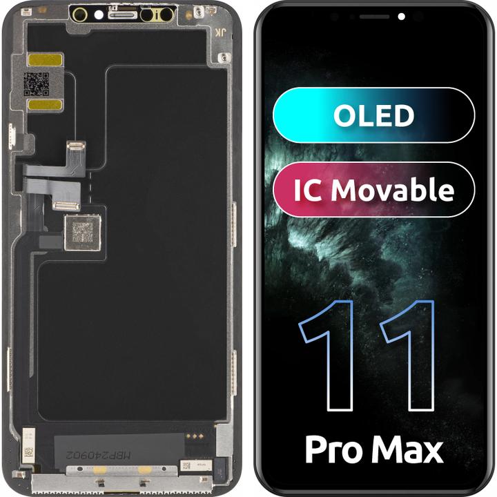 Actual product image JK Display Unit für iPhone 11 Pro Max, OLED Version, Schwarz (Display, Apple iPhone 11 Pro Max)