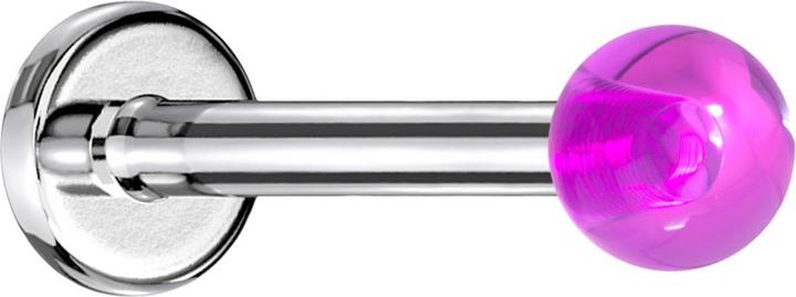 Immagine prodotto Star Piercing Labret in argento con pallina viola "Glow (senza ottone, Acciaio chirurgico 316L, Materiale sintetico)