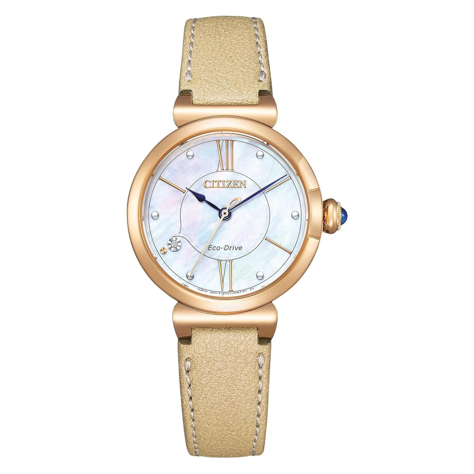 Citizen, Armbanduhr, EM1073-18D Eco-Drive Elegance Damenuhr 30mm 5ATM, Gold, (Analoguhr, 30 mm)