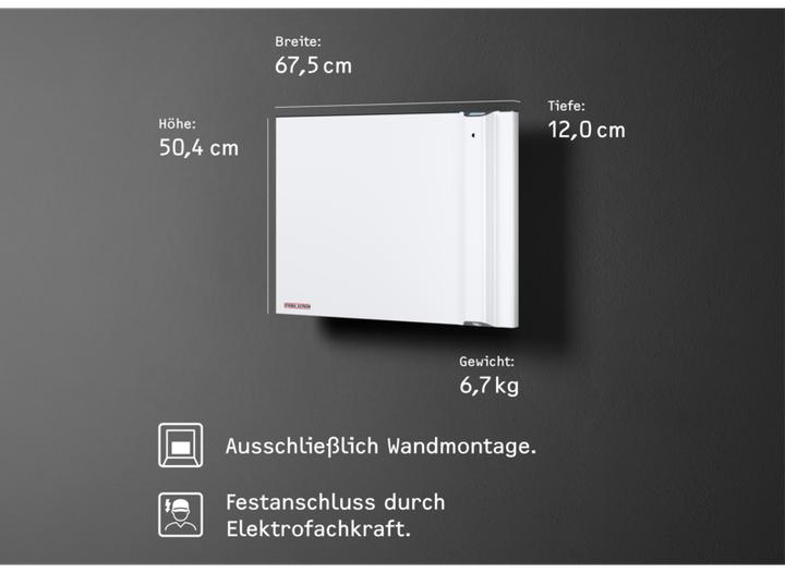 Actual product image Stiebel Eltron CND 75, 0.75 kW Duo wall convector for approx. 9 m², without plug (750 W)