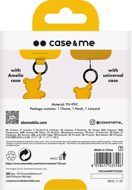 Image du produit SBS case&me Amelie Teddy Eco Leather charm yellow (Similicuir (PU), Chlorure de polyvinyle (PVC))