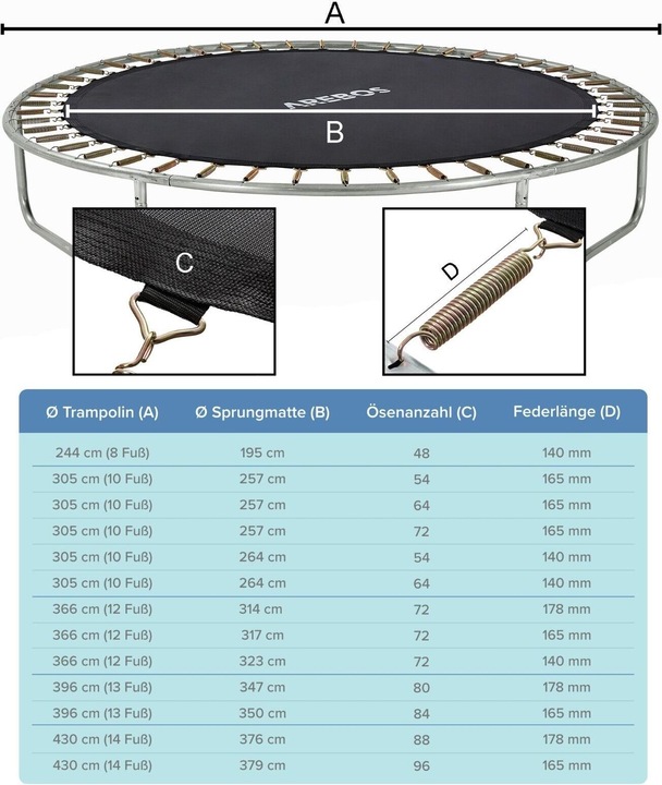 Immagine prodotto Arebos Tappeto elastico per saltare