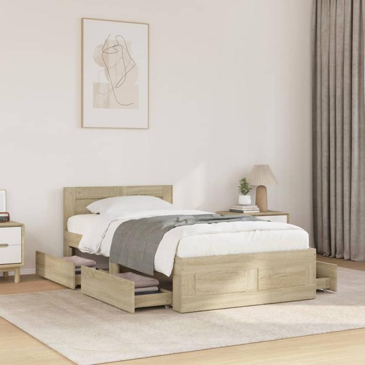 Actual product image VidaXL Bed frame with headboard (75 x 190 cm)