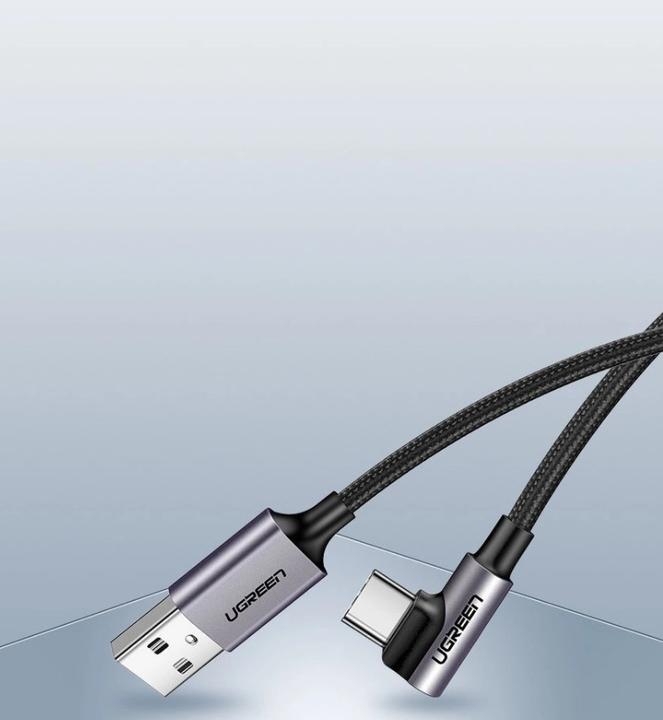 Productafbeelding Ugreen USB-C Haaks naar USB-A 2.0 A 3A Datakabel (2 m, USB 2.0)