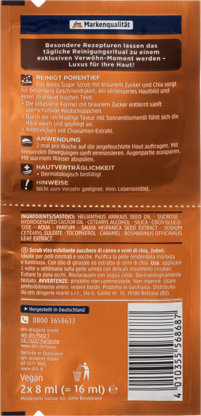 Produktbild dm Balea Sugar Scrub (Peeling, 16 ml)