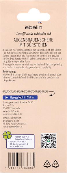 Actual product image dm ebelin Eyebrow scissors with brush