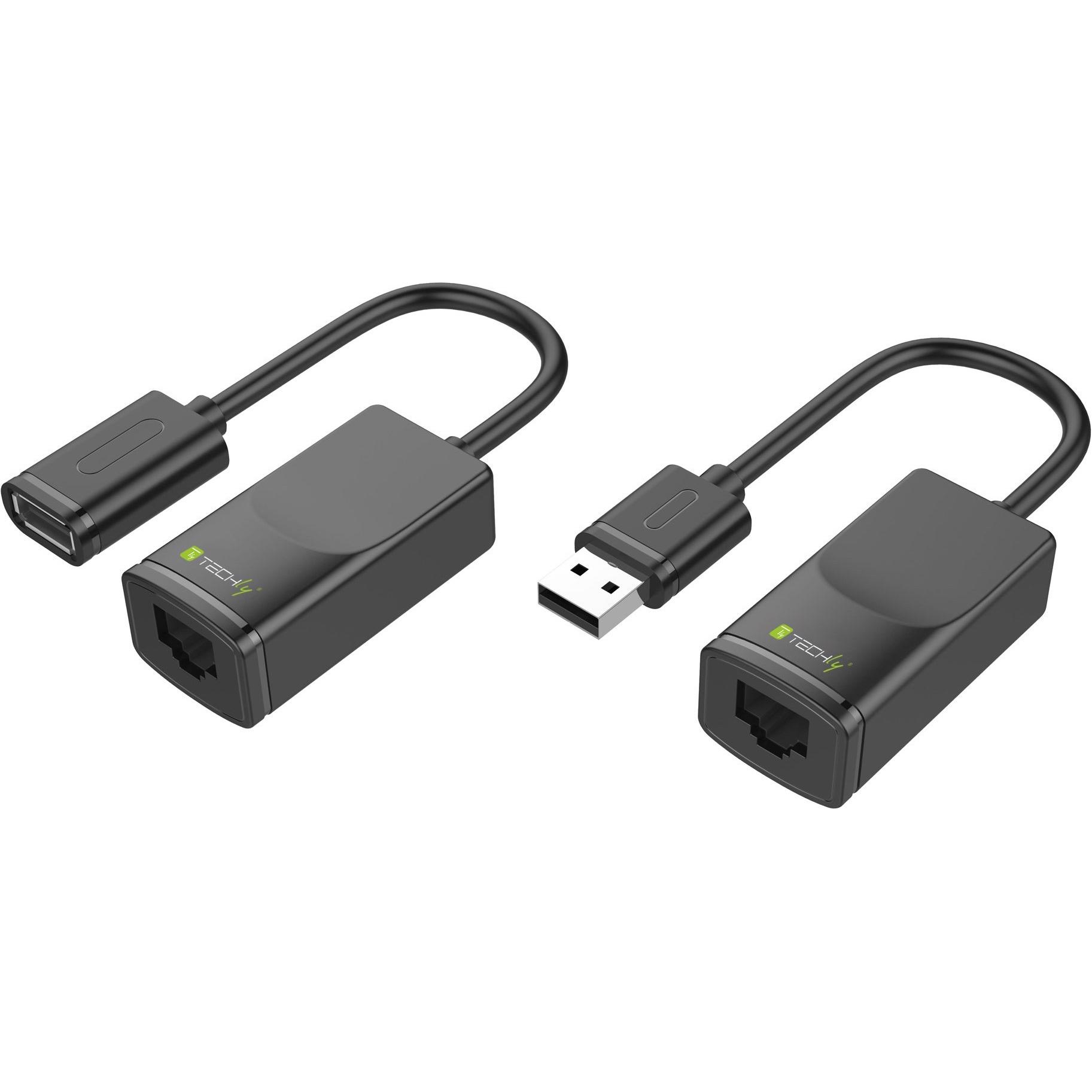 Techly USB A – RJ45 (CAT5, 0.19 m), Netzwerkkabel