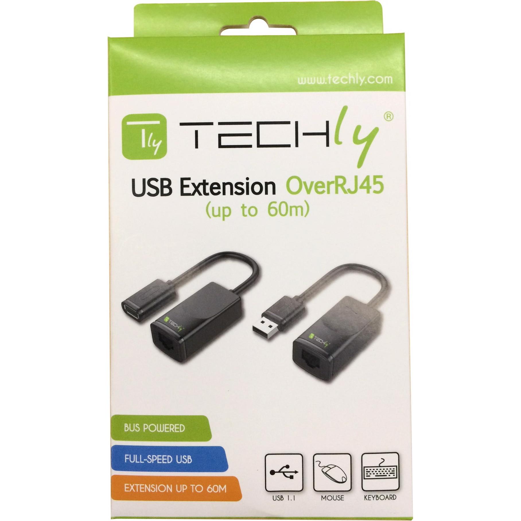 Thumbnail - Techly USB A – RJ45 (CAT5, 0.19 m), Netzwerkkabel