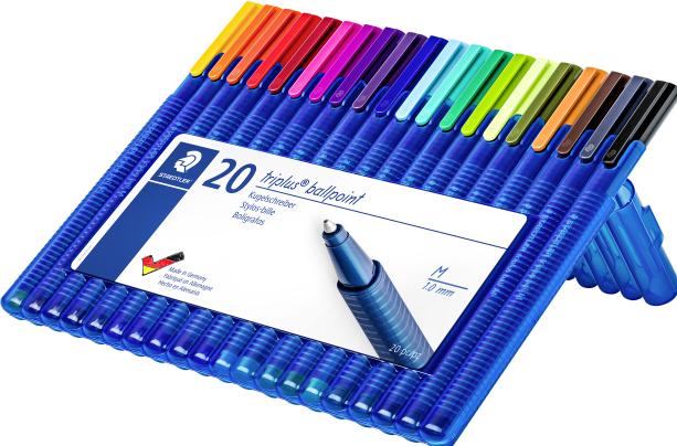 Actual product image Staedtler Biros triplus ball 437 M, case of 20 ergonomic triangular barrel, line width: M, smudge-proof (20x)