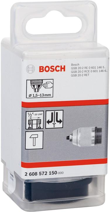 Produktbild Bosch Professional Zubehör Schnellspannbohrfutter mattverchromt, 1,5 bis 13 mm, 1/2-Zoll bis 20