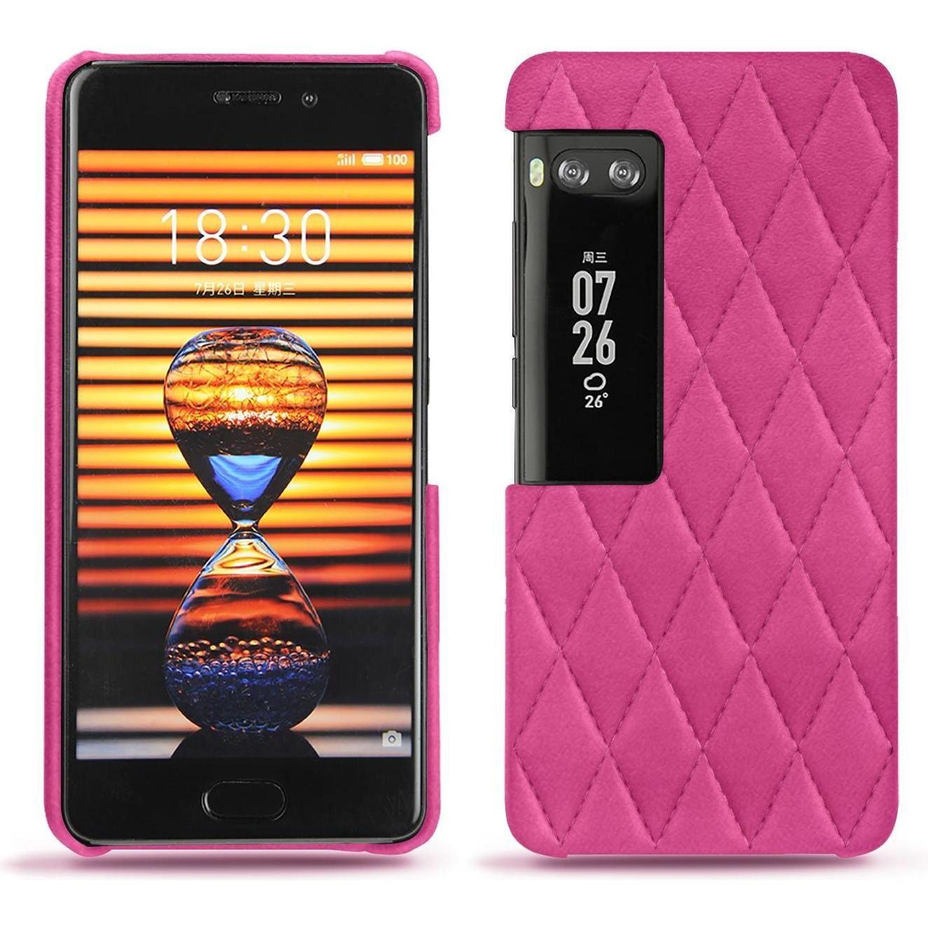Noreve Lederschutzhülle (Meizu Pro 7 Plus), Smartphone Hülle, Rosa