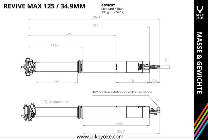 Produktbild BikeYoke Sattelstütze Revive Dropper Post (ø34.9 mm/125 mm) (34.90 mm)