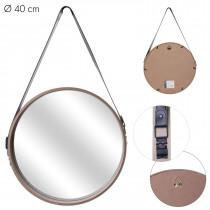 Image du produit Home Deco Factory miroir rond avec anse pu bois 40cm (40 cm)