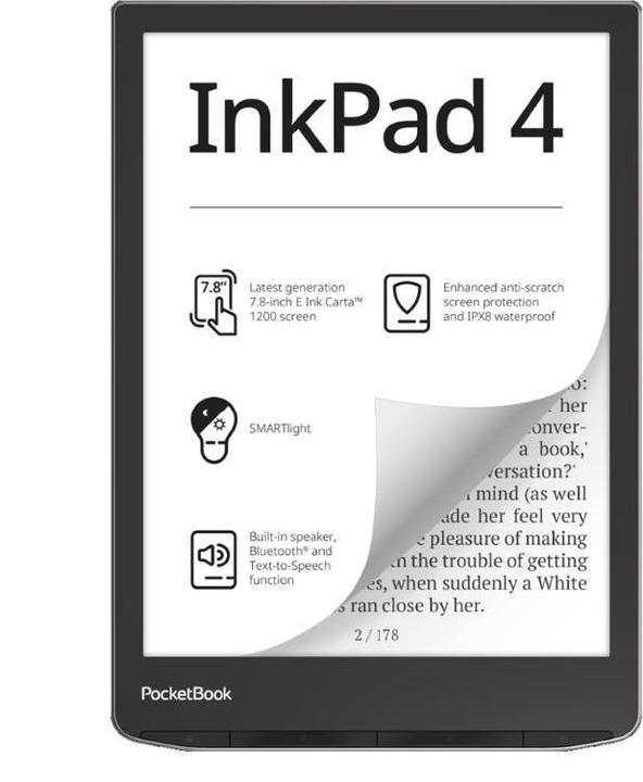 Productafbeelding PocketBook InkPad 4 (7.80", 32 GB, Sterrenstof Zilver)