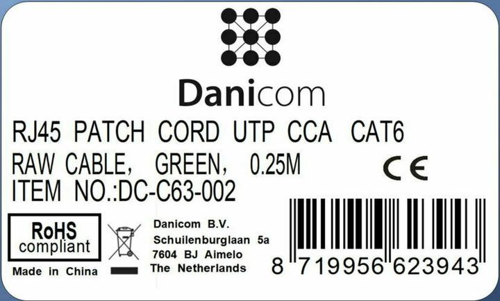 Produktbild Dsit CAT 6 Netzwerkkabel U/UTP (CAT6, 0.25 m)