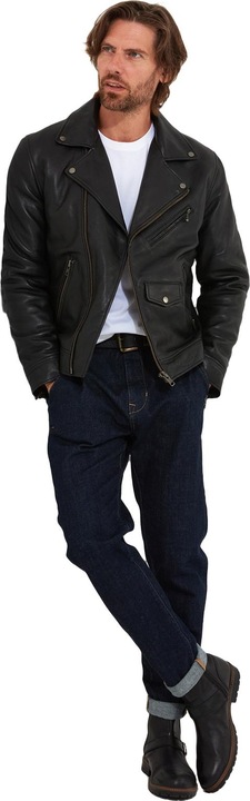 Actual product image Joe Browns Timeless Edgy Detail Leather Biker Jacket (XXL)