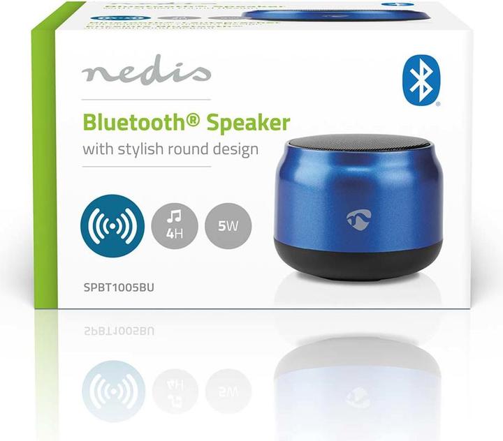 Produktbild Nedis Bluetooth Speaker, 5W - Blue (4 h, Stromversorgung über USB)