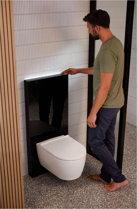 Actual product image Geberit Monolith PLUS sanitary module for wall-mounted toilet, 114cm, water connection center back