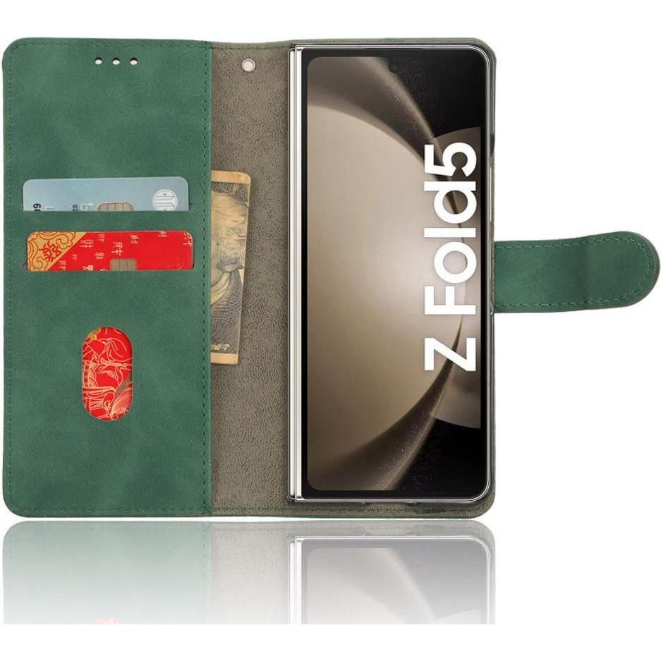 Thumbnail - Cover-Discount Galaxy Z Fold5 - Leder Etui Hülle grün (Samsung Galaxy Z Fold5), Smartphone Hülle, Grün