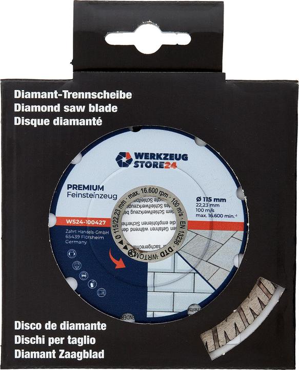 Actual product image Werkzeugstore24 Diamond cutting disc premium porcelain stoneware 115 mm
