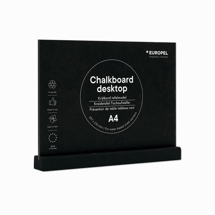 Produktbild Europel Kreidetafel Tischaufsteller, DIN A4 quer, schwarz