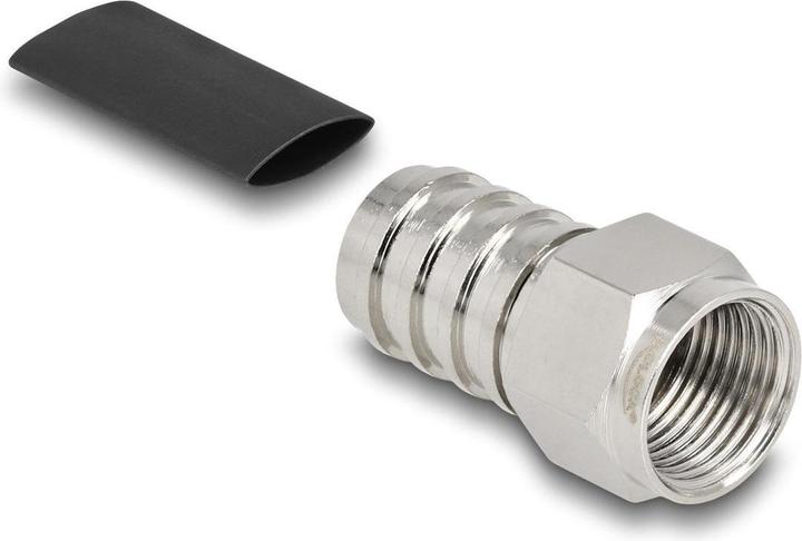 Produktbild Delock F Stecker zum Crimpen RG-59mit passendem Schrumpfschlauch (Antennenkabel)