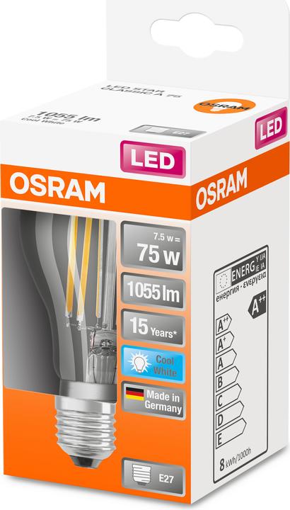 Actual product image Osram Star Classic A (E27, 75 W, 1055 lm, 1 x, D)