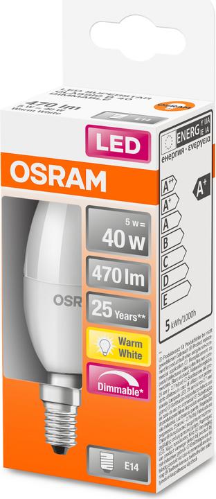 Image du produit Osram Superstar Classic B (E14, 40 W, 470 lm, 1 x, F)