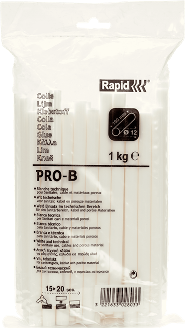 Actual product image Rapid PRO-B glue sticks Ø12x190mm 1.0 kg, bag