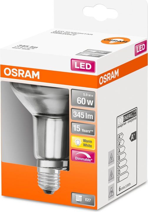 Produktbild Osram Led Superstar R80 (E27, 60 W, 345 lm, 1 x, G)