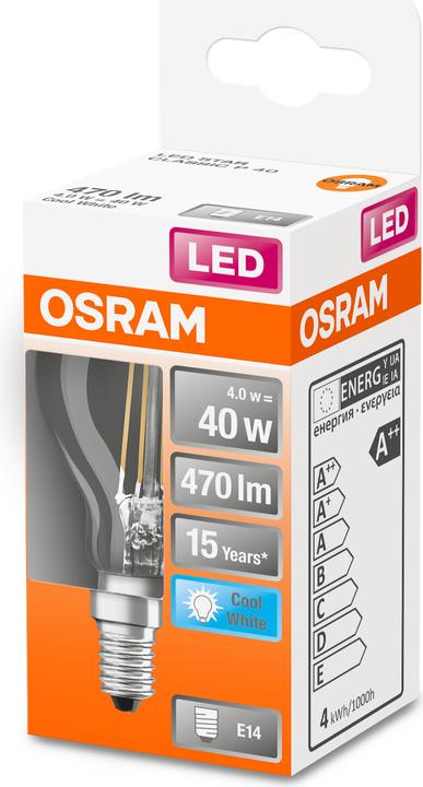 Produktbild Osram Led Retrofit Classic P (E14, 4 W, 470 lm, 1 x, E)