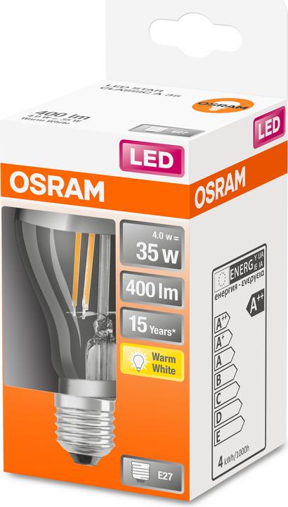 Productafbeelding Osram Ster Klassieker A (E27, 4 W, 400 lm, 1 x, F)