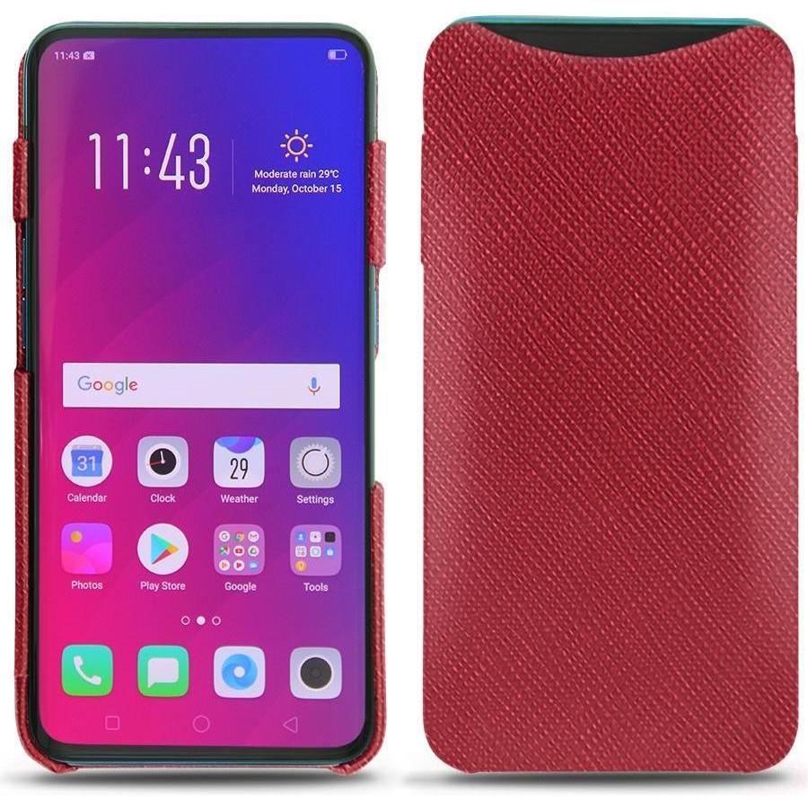 Thumbnail - Noreve Lederschutzhülle (Oppo Find X), Smartphone Hülle, Rot