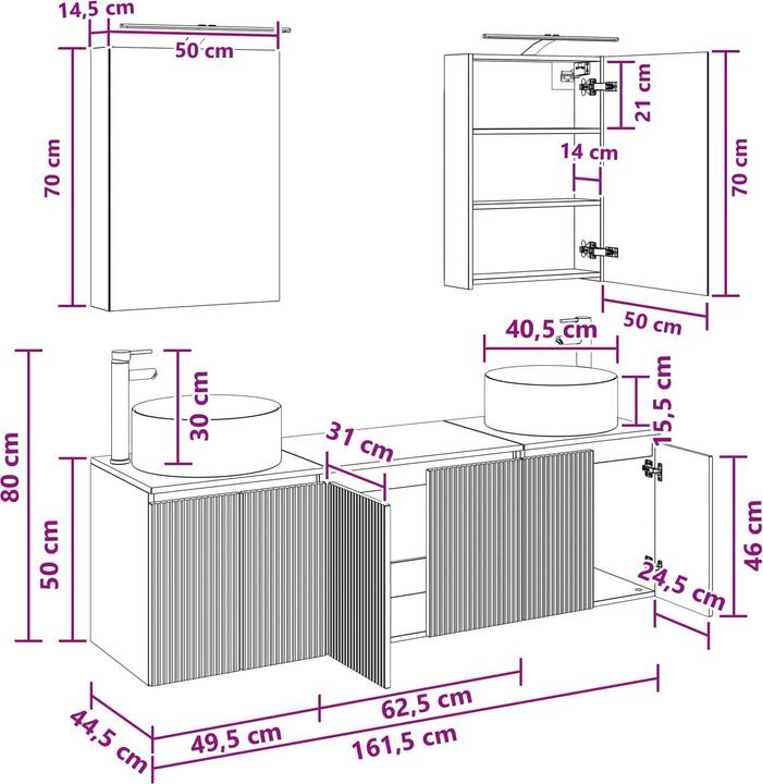 Produktbild vidaXL Badezimmerschrank-Set