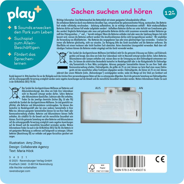 Immagine prodotto Ravensburger play+ Il mio primo libro sonoro: Nel parco (Tedesco)