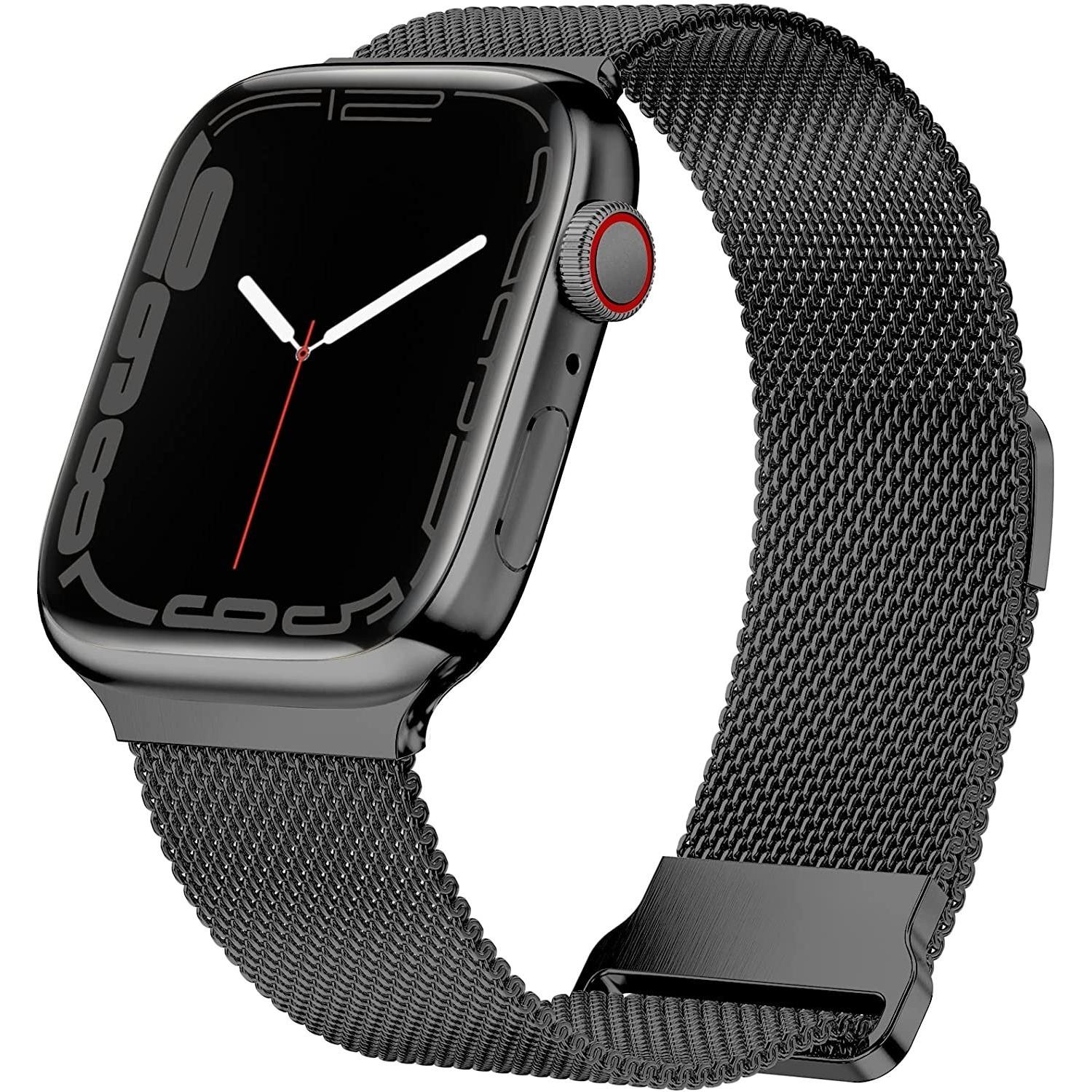 Strap-it Armband (Edelstahl, Apple Watch), Uhrenarmband, Schwarz
