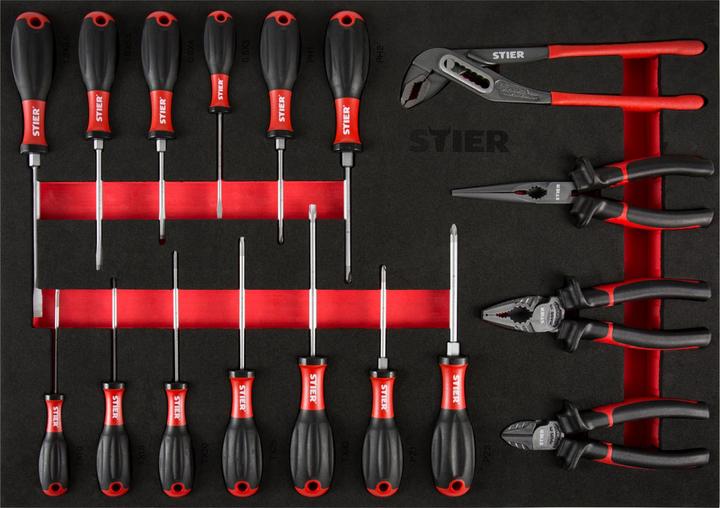 Image du produit Stier Servante d'atelier avec dispositif de protection et porte latérale, garnie, 223 pièces (223 x)