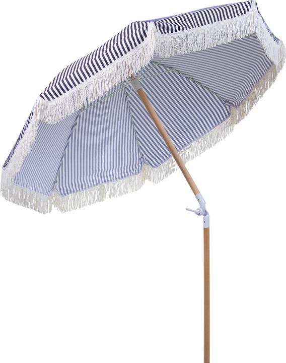 Produktbild Beliani Sonnenschirm ⌀ 150 cm schwarz / weiss mit Volant MONDELLO (1.50 m)