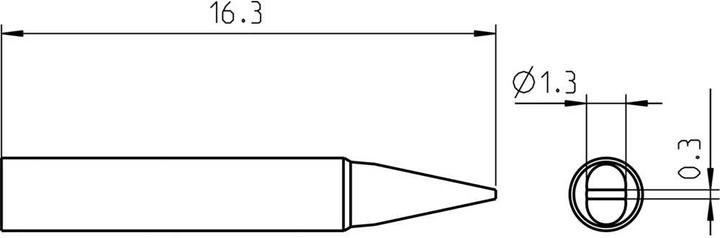 Actual product image Weller Erem RT Pico soldering tip, chisel 1.3mm×0.3mm, MIL SPEC (Soldering tip)