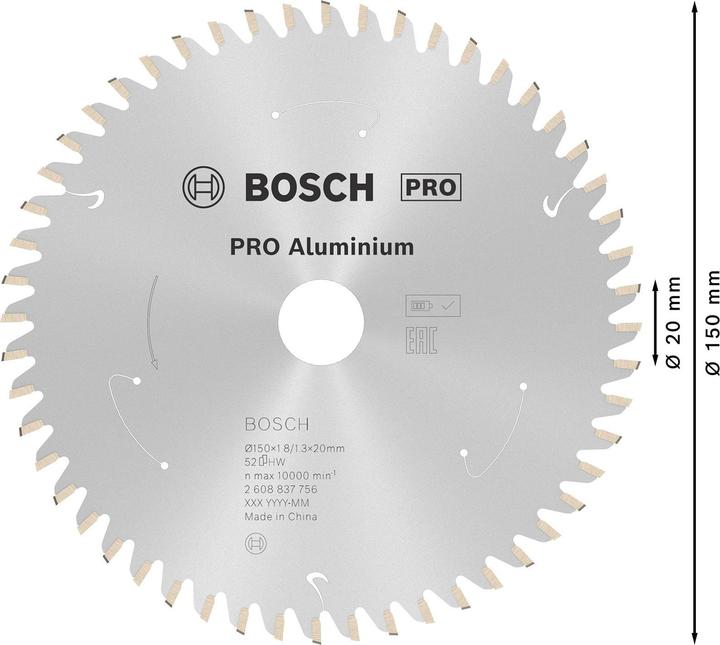 Produktbild Bosch Professional Zubehör PRO Aluminium cordless Kreissägeblatt, 150 x 1,8 x 20 mm