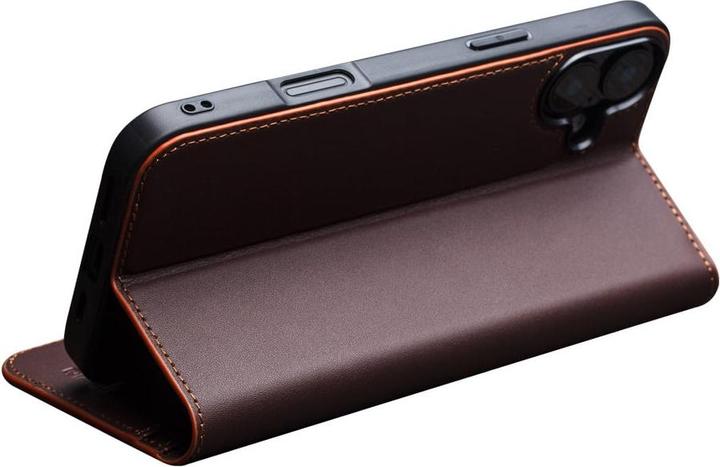 Immagine prodotto QiAlino Fourre Flip cuir véritable foncé mat (Apple iPhone 16)