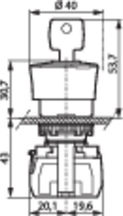 Actual product image Baco Emergency off switch push button with adapter and key release
